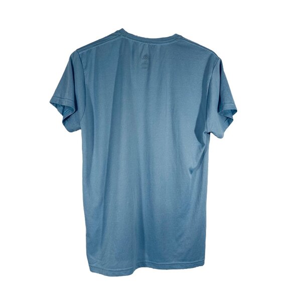 Adidas Mens Light Blue T-Shirt With Red Logo Design Short Sleeves Lightweight & - Picture 2 of 10